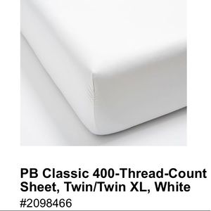 Pottery Barn Organic Percale Fitted Sheet, Twin XL